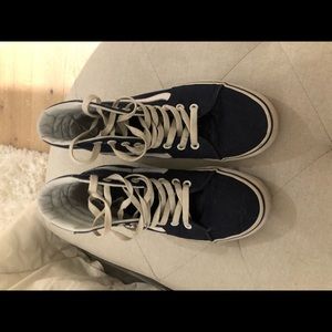 Navy blue high top vans